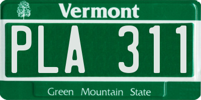 VT license plate PLA311