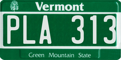 VT license plate PLA313