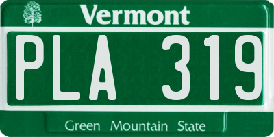 VT license plate PLA319