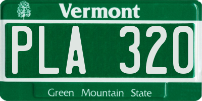 VT license plate PLA320