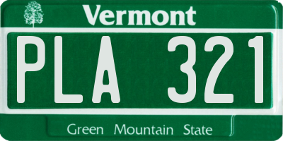 VT license plate PLA321
