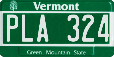 VT license plate PLA324