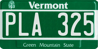 VT license plate PLA325
