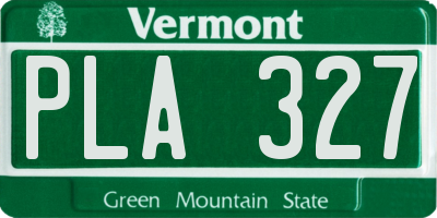 VT license plate PLA327
