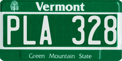 VT license plate PLA328