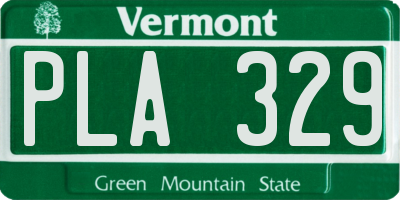 VT license plate PLA329