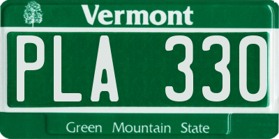 VT license plate PLA330