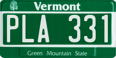 VT license plate PLA331
