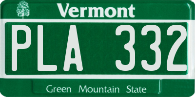 VT license plate PLA332