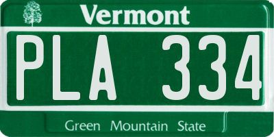 VT license plate PLA334