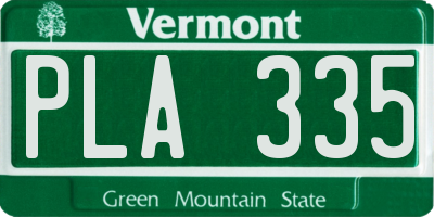 VT license plate PLA335