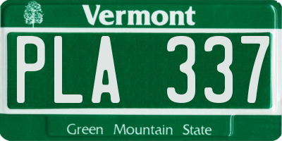 VT license plate PLA337