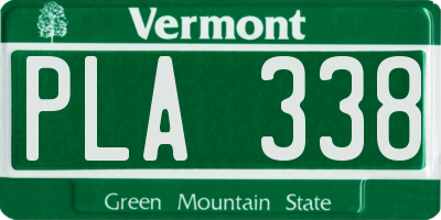 VT license plate PLA338