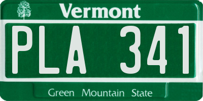 VT license plate PLA341