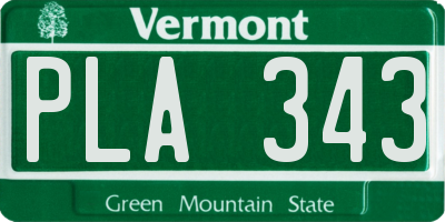 VT license plate PLA343
