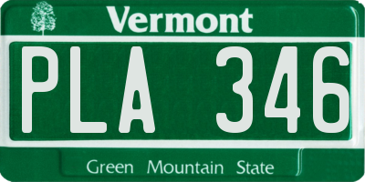 VT license plate PLA346
