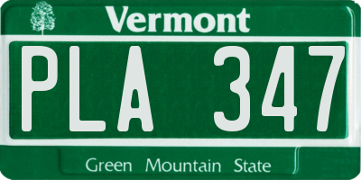 VT license plate PLA347