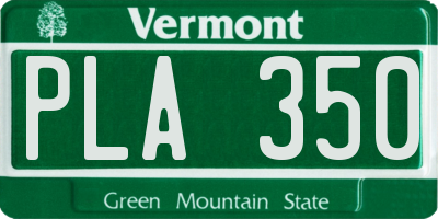 VT license plate PLA350