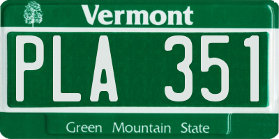 VT license plate PLA351