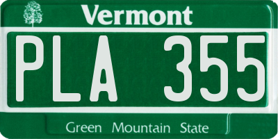 VT license plate PLA355