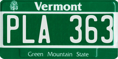 VT license plate PLA363
