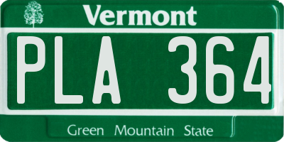 VT license plate PLA364