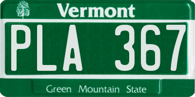 VT license plate PLA367