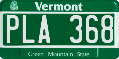 VT license plate PLA368