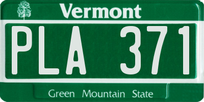 VT license plate PLA371