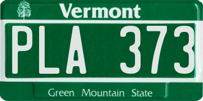 VT license plate PLA373