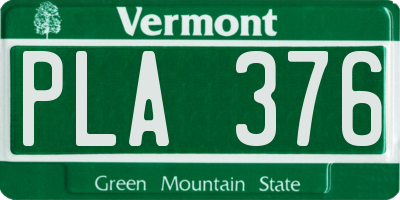 VT license plate PLA376