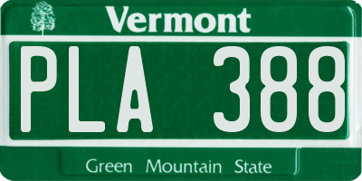 VT license plate PLA388