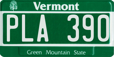VT license plate PLA390