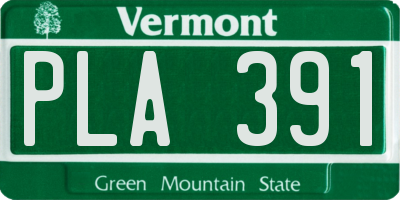 VT license plate PLA391