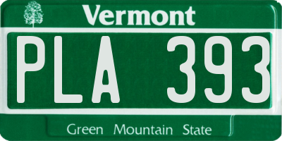VT license plate PLA393