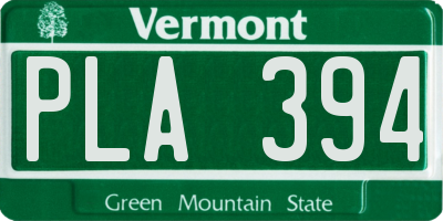 VT license plate PLA394