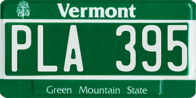 VT license plate PLA395
