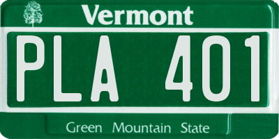 VT license plate PLA401