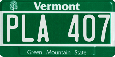 VT license plate PLA407