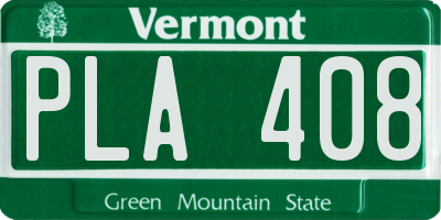 VT license plate PLA408