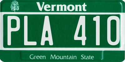 VT license plate PLA410