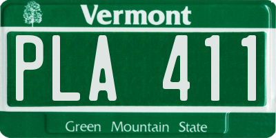 VT license plate PLA411