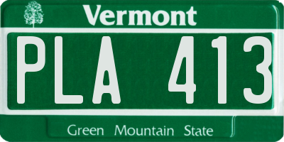 VT license plate PLA413