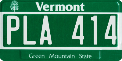 VT license plate PLA414