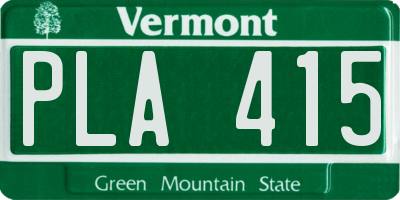 VT license plate PLA415