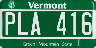 VT license plate PLA416