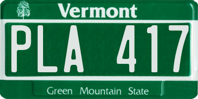 VT license plate PLA417