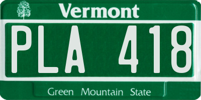VT license plate PLA418
