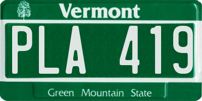 VT license plate PLA419