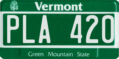 VT license plate PLA420